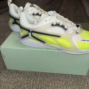 New Air Jordan Heir Basketball Shoes  - Color - Sail/Black/Volt - size 12